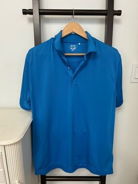Men's Blue Performance Polo Shirt - snake eyes. Loose fitting medium. Summer